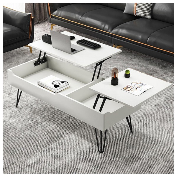 리프트업 소파 테이블 (120cm) (화이트)